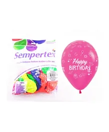 Sempertex Happy Birthday Round Latex Balloons Neon - Pack of 50