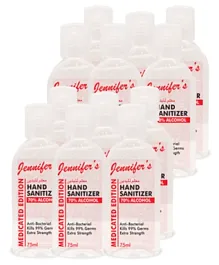Jennifer's Medicated Pack of 12 Hand Sanitizer - 75ml