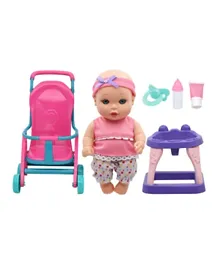 Baby Maziuna Stroll & Scoot 8 Inches with Accessories - Set of 9 Pcs