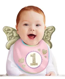 Party Centre 1st Birthday Girl Bib With Wings - Pink