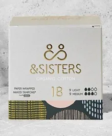 &Sisters Organic Cotton Naked Tampons - 18 Pieces
