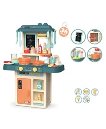 Little Angel Kids Toys Electric Kitchen Pretend-play Toy with 36 Accessories - Blue