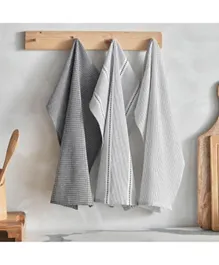 HomeBox Alivia Woven Stripe Recycled Kitchen Towel Set - 3 Pieces