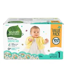 Seventh Generation Baby Diapers Size 1 - 102 Pieces