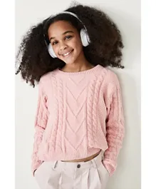 Bardot Junior Stella Cable Knit Sweater - Pink Rose