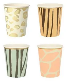 Meri Meri Safari Animal Print Cups Pack of 8 - Assorted Colors and Designs