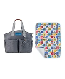 Star Babies Diaper Bag with Pacifier Bag and Reusable Changing Mat Printed - Multicolor