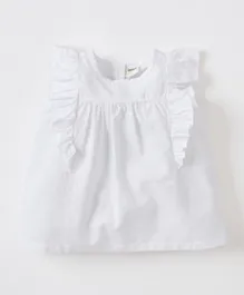 DeFacto Flutter Sleeves Woven Dress - White
