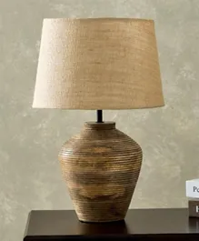 HomeBox Kengston Rattan Base Table Lamp With Tapered Shade