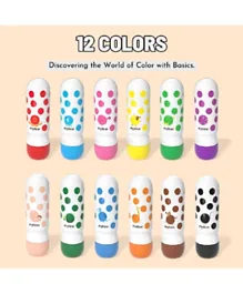 Mideer Magic Dot Markers, 12 Vibrant Colors, Washable & Ergonomic Design for Kids 3 Years+