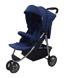 Baby's Club Comfort 3 Wheel Stroller, 4 Step Reclining Backrest Seat - Navy Blue