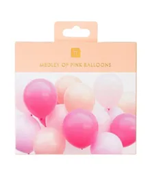 Talking Tables 16 Pack Mixed Pink Balloons With Ribbon