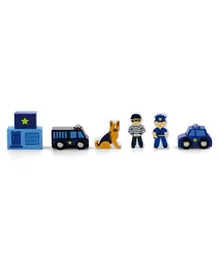 Viga Wooden Train Accessory Police Station Set - 6 Pieces