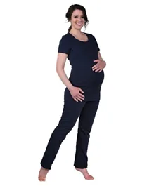 Mums & Bumps Mamsy Maternity 2-Piece Pyjama Set - Navy