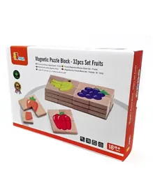 Viga Magnetic Puzzle Block 32 pieces Set Fruits