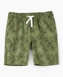 Jam Leaves Printed Shorts - Green