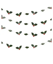 Ginger Ray Foiled Holly Leaves Garland - Green