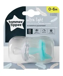 Tommee Tippee Ultra-Light Silicone Soother Pack of 2 - Multicolor