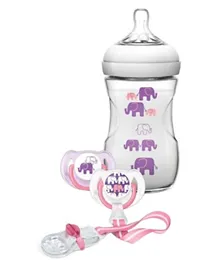 مجموعة هدايا زجاجة رضاعة بتصميم فيل من فيليبز آفنت للفتيات بلون أرجواني - 260 مل