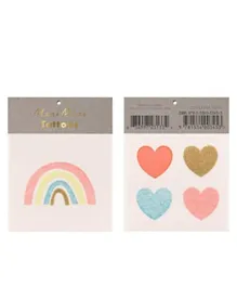 Meri Meri Small Rainbow & Hearts  Tattoos - Pack of 2
