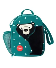 3 Sprouts Lunch Bag Bear - Black & Teal