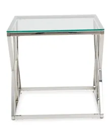 PAN Home Wingle Glass End Table - Silver