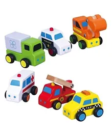 Viga Wooden Mini Vehicles Set - 6 Pieces