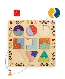 Djeco Ludigraphic Multicolor Wooden Puzzle - 18 Pieces