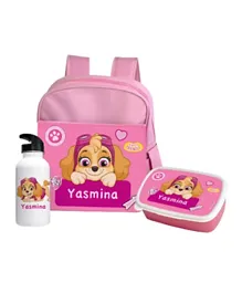 Essmak Paw Patrol Skye Personalized Backpack Set Pink - 11 Inches