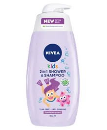 Nivea 2in1 Kids Shower & Shampoo with Bio Aloe Vera Berry Scent -500ml