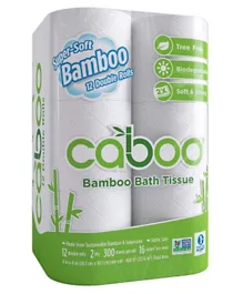 Caboo Bathroom Tissue 12 pack 300 sheet- White