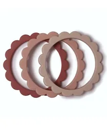 Mushie Flower Bracelet 3-Pack - Blush/Rose/Shifting Sand