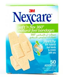 Nexcare SF-50D Soft 'n' Flex Comfort Bandages Assorted - 50 Stripes