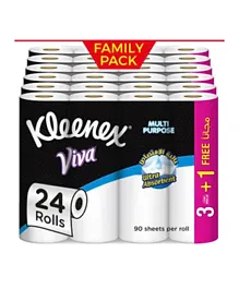 Kleenex Viva Multi Purpose House Hold Tissue Kitchen Towel Rolls Pack of 24 - 90 sheets each