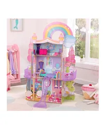 Kidkraft Rainbow Dreamers Unicorn Mermaid Dollhouse with EZ Kraft Assembly