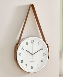 HomeBox Espiri Aluminium Wall Clock with Leather Strap