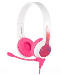 Buddyphones Studybuddy Headphones with Mic and Extra Audio Cable - Pink