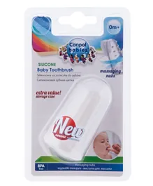 Canpol Babies Silicone Toothbrush with Rubs and cover - Multicolour