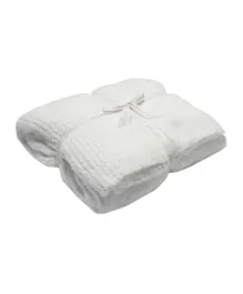Barefoot Dreams Cozychiz Ribbed Bed Blanket - White