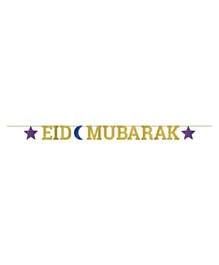 Party Centre Eid Mubarak Letter Banner - Golden