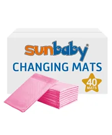 Sunbaby Disposable Changing Mats Pack of 40 - Pink