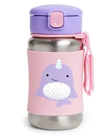 Skip Hop Narwhal Zoo Stainless Steel Straw Water Bottle - 350mL