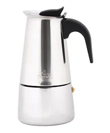Any Morning Stove Top Espresso Maker Stainless Steel Percolator Coffee Pot Silver - 200mL
