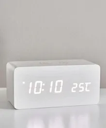 HomeBox Espiri LED Wooden Clock with Bluetooth Speaker and Voice Control