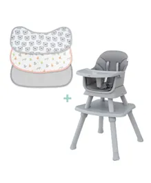 MOON High Chair + Organic Burpy Cloth - Grey
