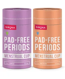 SIRONA Reusable Menstrual Cup Large & Medium - Pack of 2