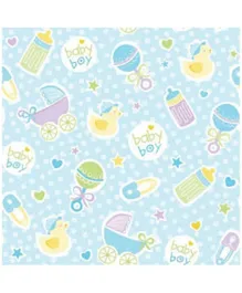 Party Centre Baby Boy Blue Jumbo Gift Wrap - Blue