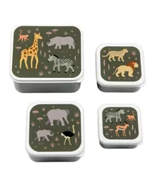 A Little Lovely Company Savanna Lunch and Snack Box Set - 4 Pieces
