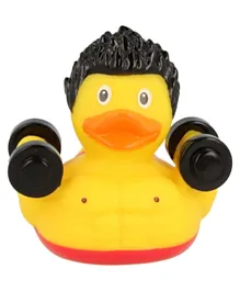 Lilalu Bodybuilder Rubber Duck Bath Toy - Yellow
