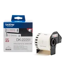 Brother DK-22251 Continuous Paper Label Roll Black & Red On White